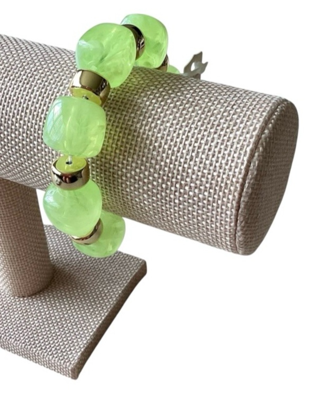 Viola Lime Green & Gold Tone Soho Brunch Beaded Stretch Bracelet (NWT) - Picture 5 of 5